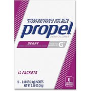 Propel Powder Packs, .08oz., 10 Packets, 120/CT, Berry/PE PK QKR01087